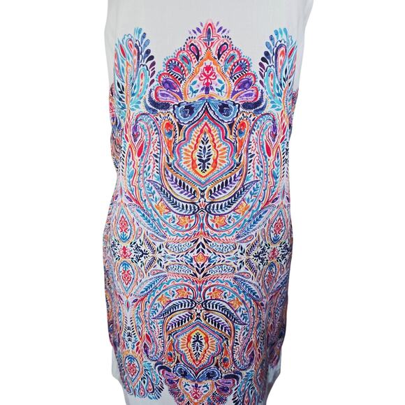 Tommy Bahama Pasley Floral Design Lined Linen Summer Vacation Women's Dress M - Picture 2 of 5